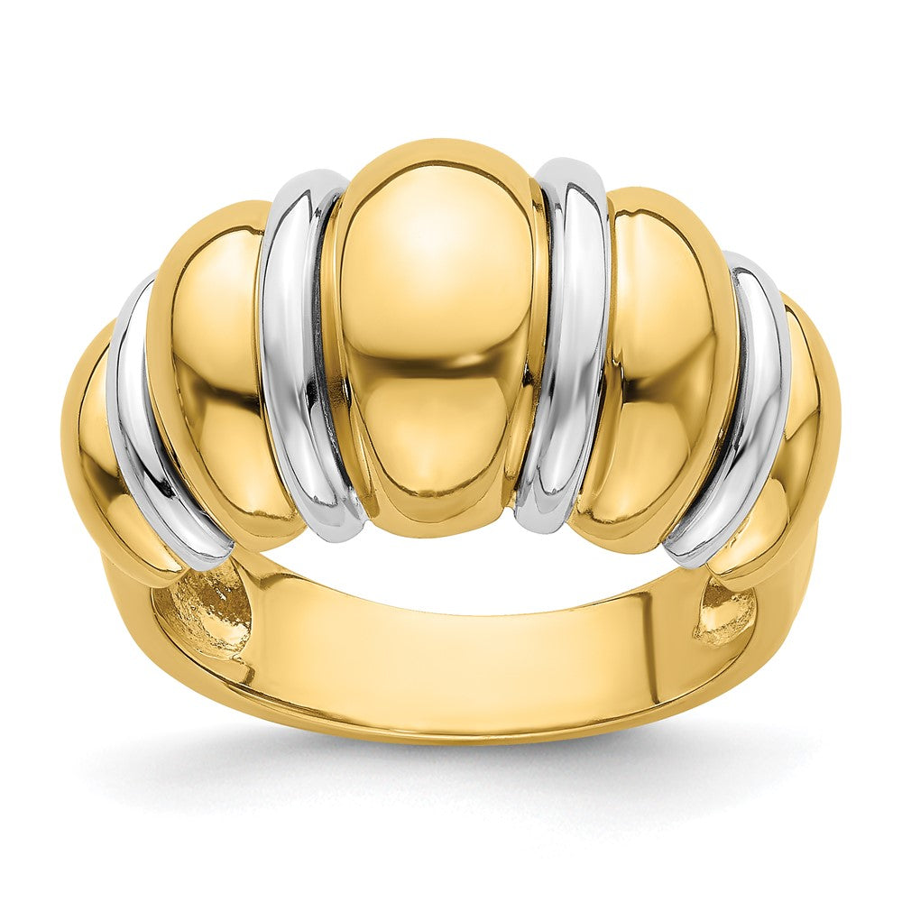 Image of ID 1 14k Two-Tone Gold Shrimp Dome Ring