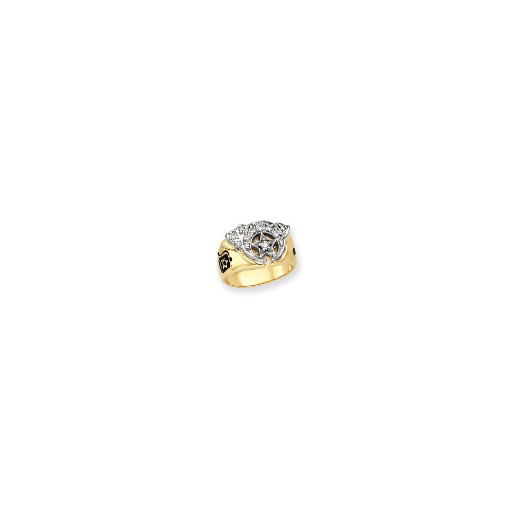 Image of ID 1 14k Two-tone Gold AA Diamond mens masonic ring
