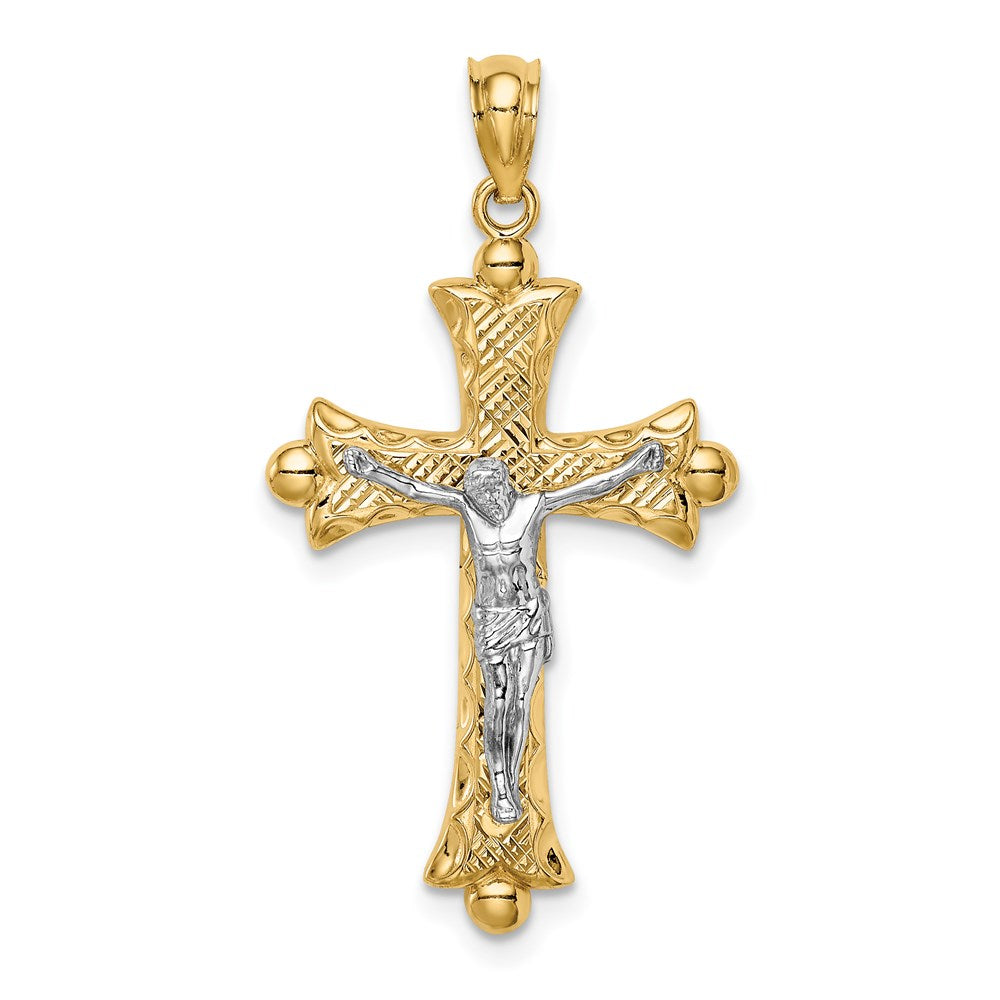 Image of ID 1 14k Two-tone Gold Two-tone Gold Florentine Crucifix