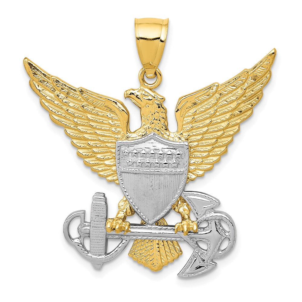 Image of ID 1 14k Two-tone Gold US Navy Eagle Pendant