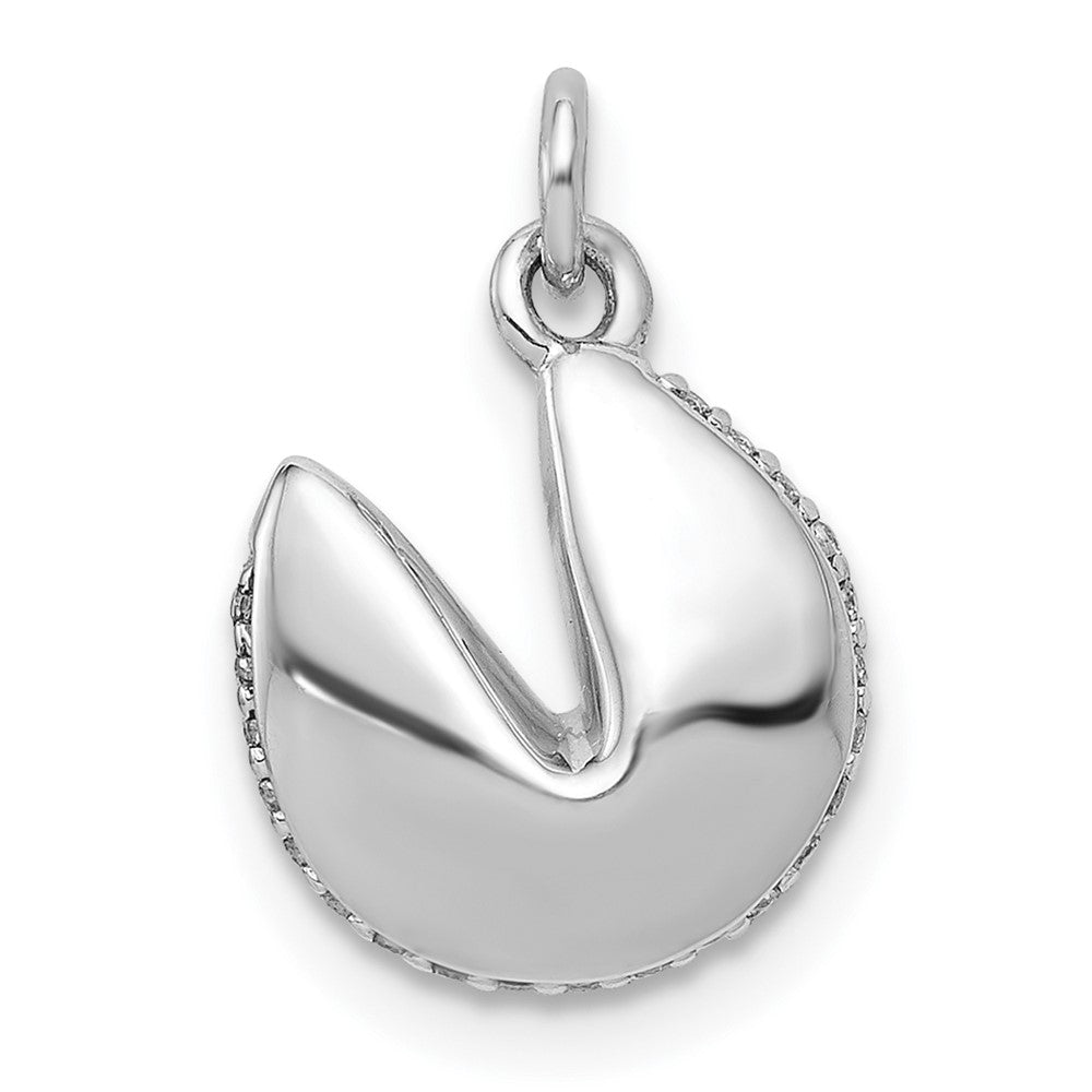 Image of ID 1 14k White Gold 1/15ct Real Diamond Fortune Cookie Pendant