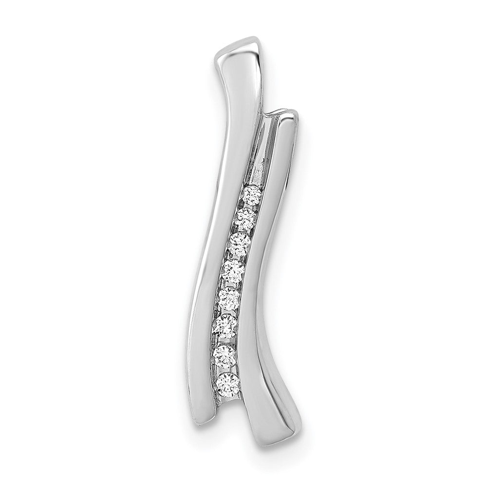 Image of ID 1 14k White Gold 1/15ct Real Diamond Journey Chain Slide