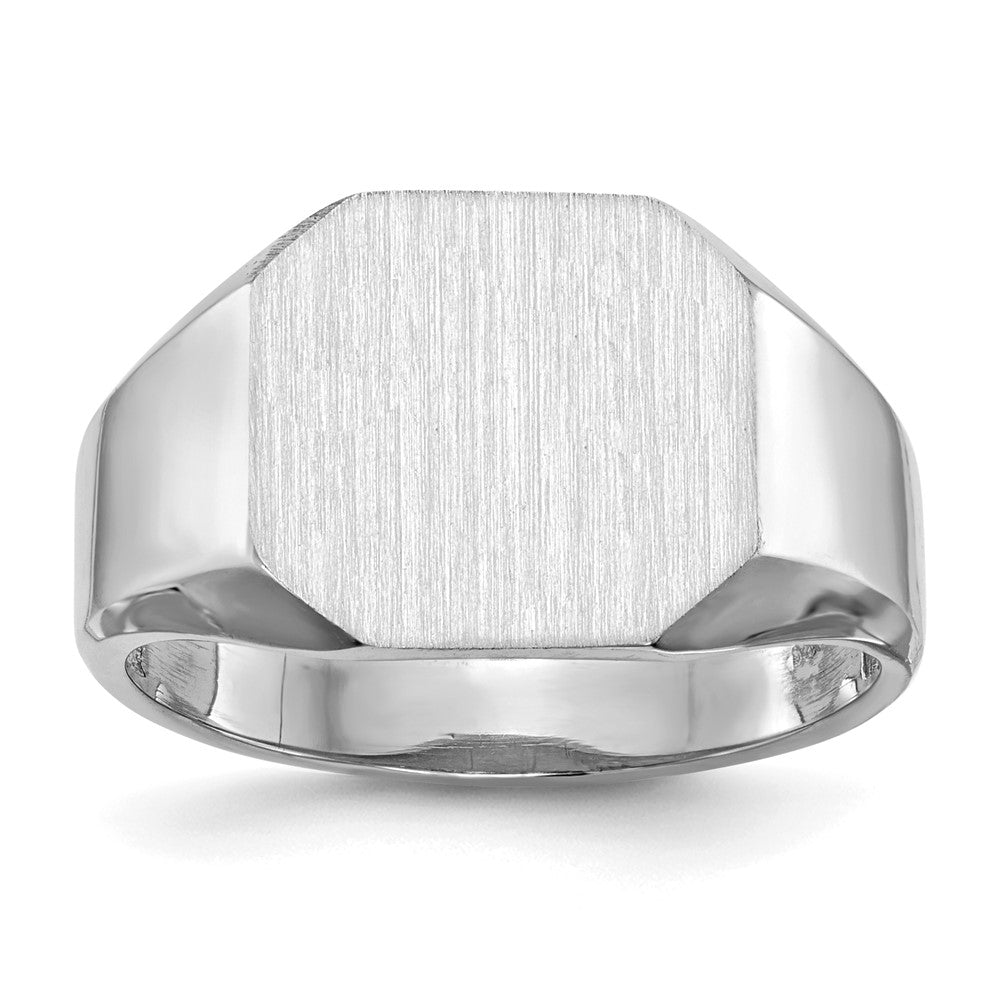 Image of ID 1 14k White Gold 115x125mm Open Back Signet Ring