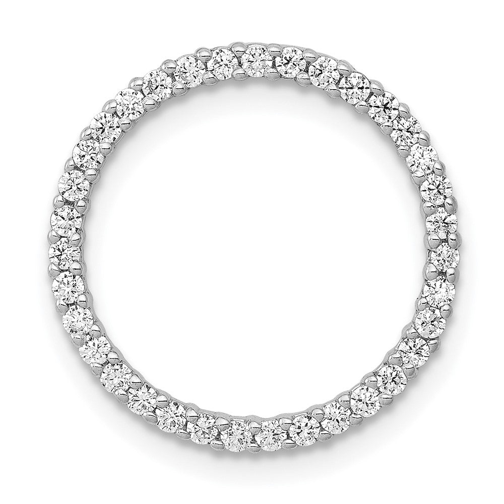 Image of ID 1 14k White Gold 1/3ct Real Diamond Circle Chain Slide