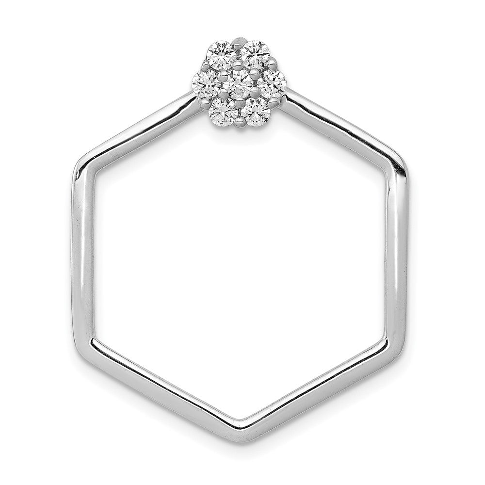 Image of ID 1 14k White Gold 1/3ct Real Diamond Fancy Hexagon Chain Slide