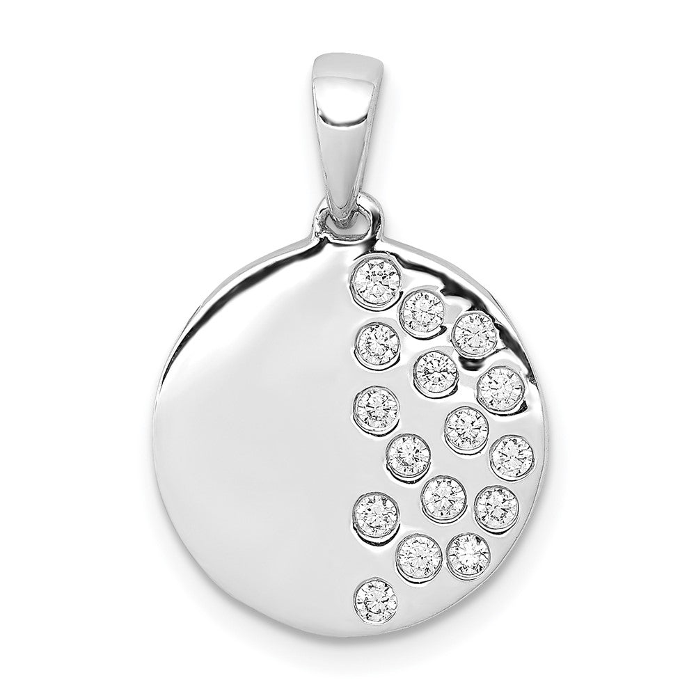 Image of ID 1 14k White Gold 1/4ct Real Diamond Fancy Circle Pendant