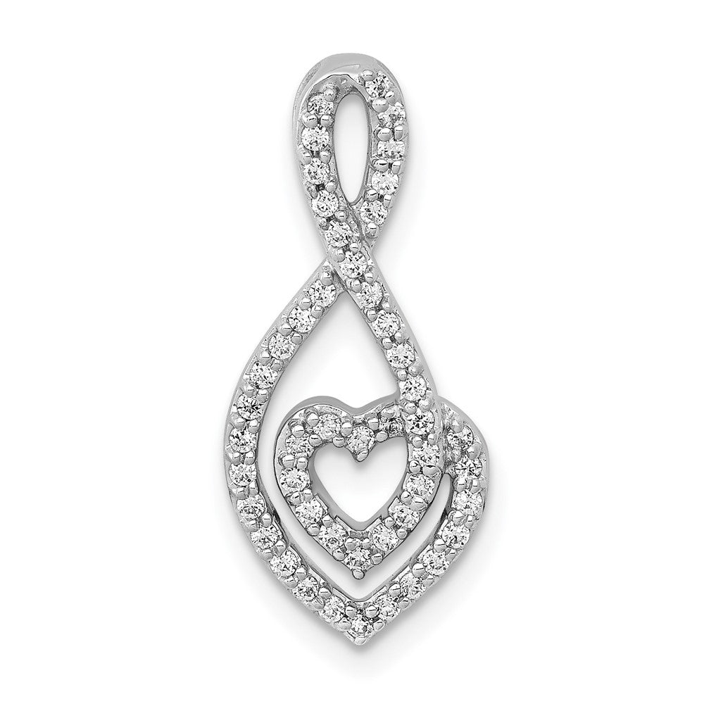 Image of ID 1 14k White Gold 1/4ct Real Diamond Fancy Heart Infinity Chain Slide