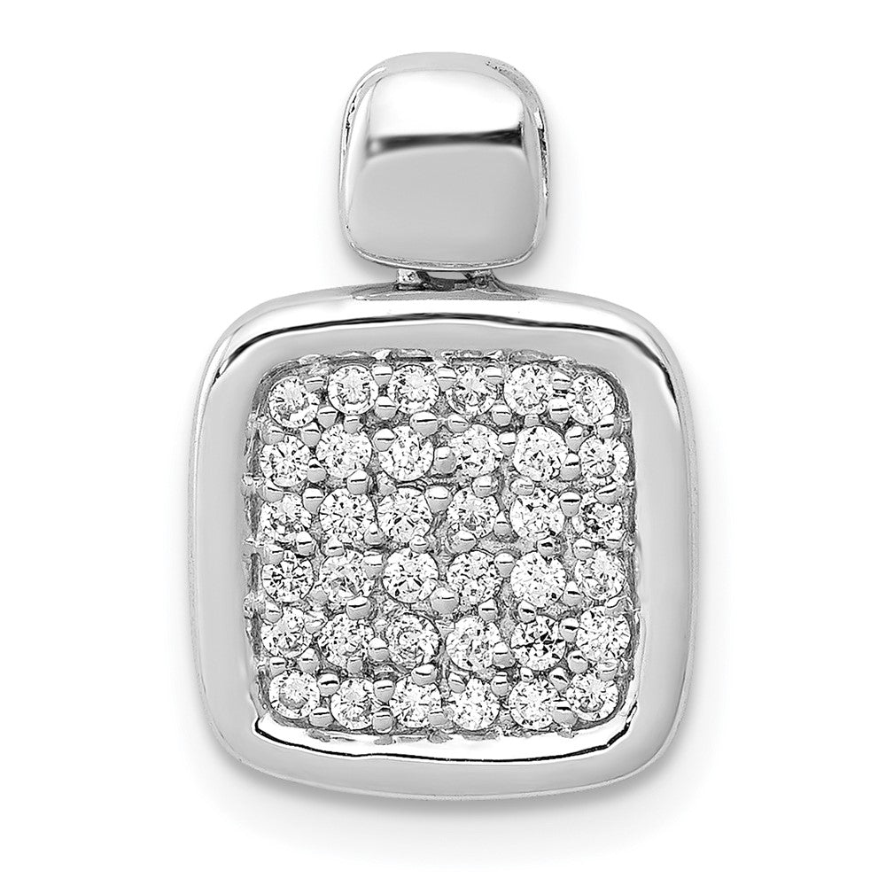 Image of ID 1 14k White Gold 1/4ct Real Diamond Fancy Square Pendant
