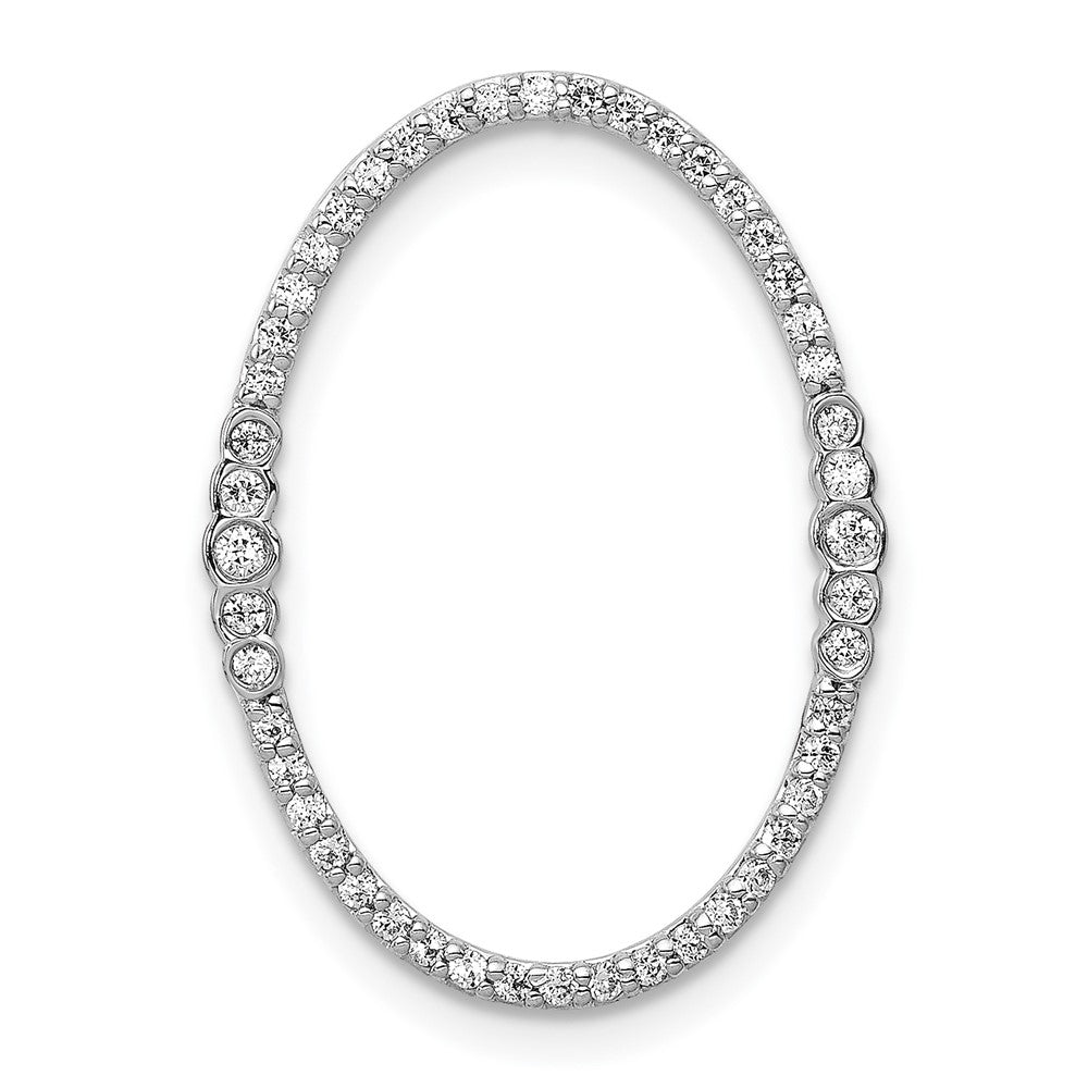 Image of ID 1 14k White Gold 1/4ct Real Diamond Oval Chain Slide