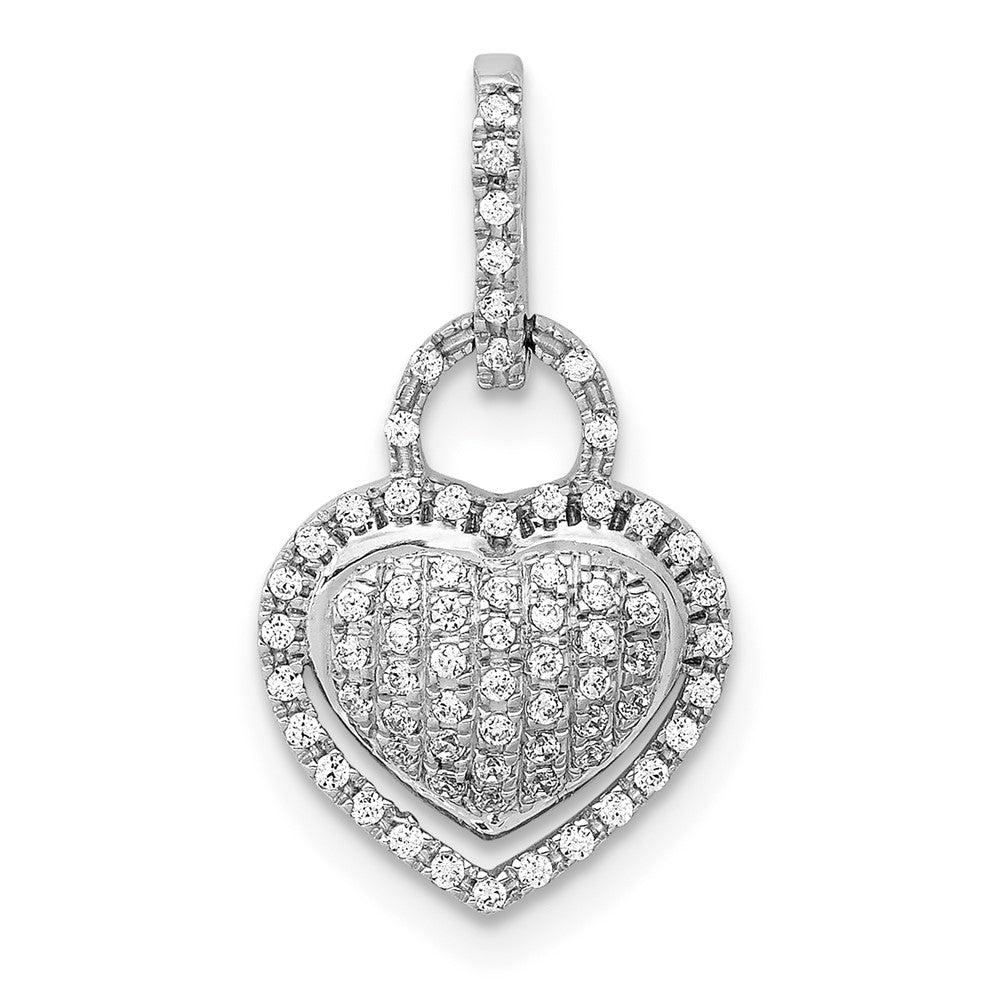 Image of ID 1 14k White Gold 1/5ct Real Diamond Fancy Heart Pendant