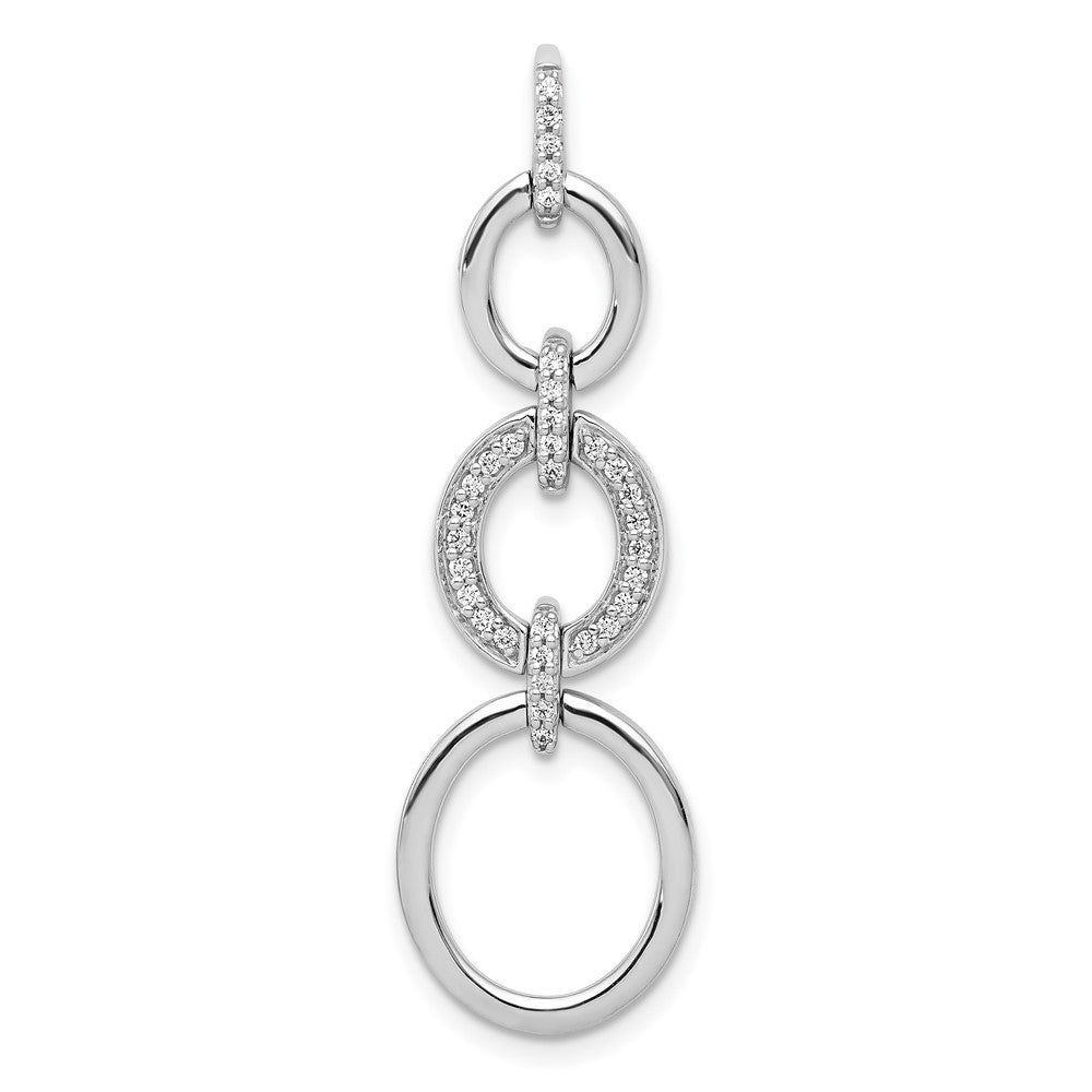 Image of ID 1 14k White Gold 1/6ct Real Diamond Fancy Oval Dangle Pendant