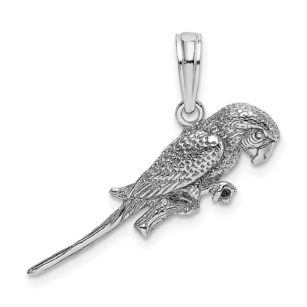 Image of ID 1 14k White Gold 3-D Parrot Charm