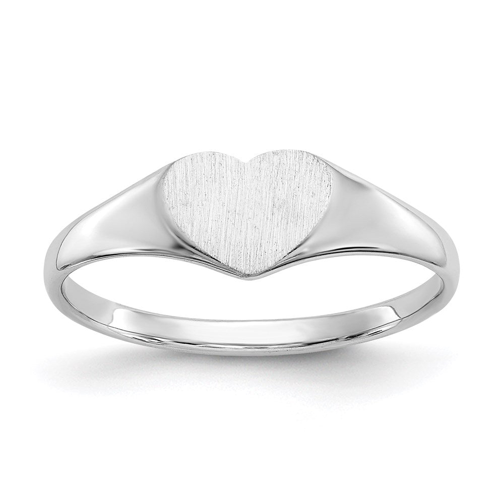 Image of ID 1 14k White Gold 55x80mm Open Back Heart Signet Ring