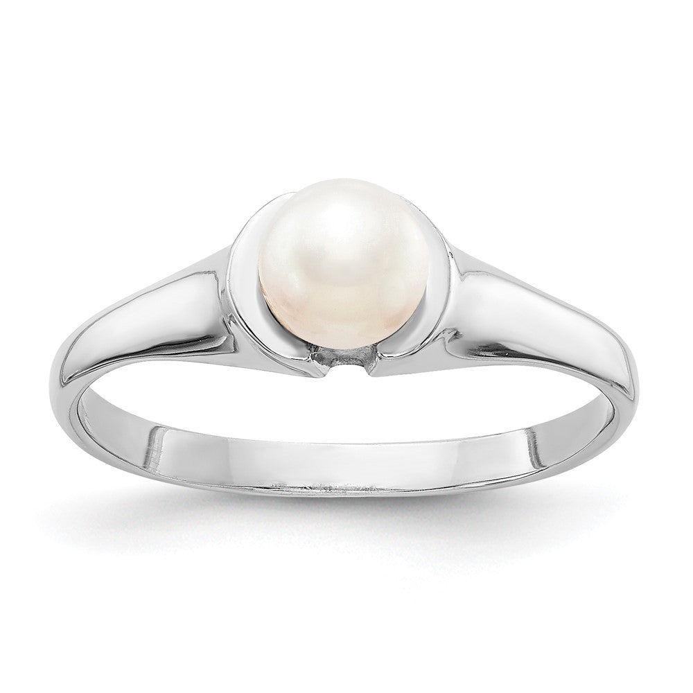 Image of ID 1 14k White Gold 5mm FW Cultured Pearl Ring