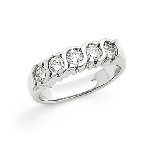 Image of ID 1 14k White Gold A Diamond Anniversary Band