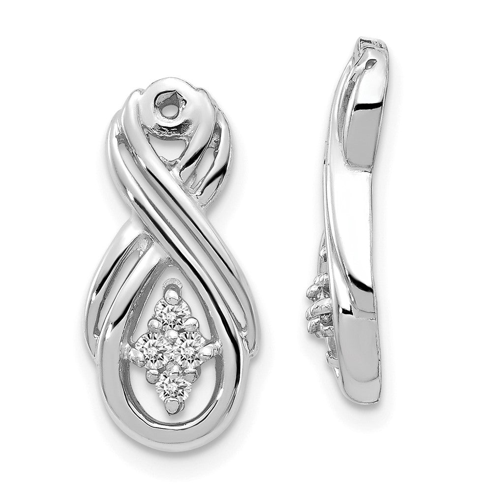 Image of ID 1 14k White Gold AA Infinity Diamond Earring Jacket