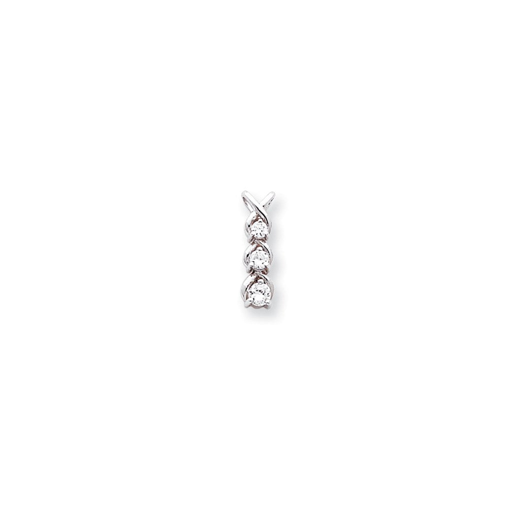 Image of ID 1 14k White Gold AAA Diamond chain slide