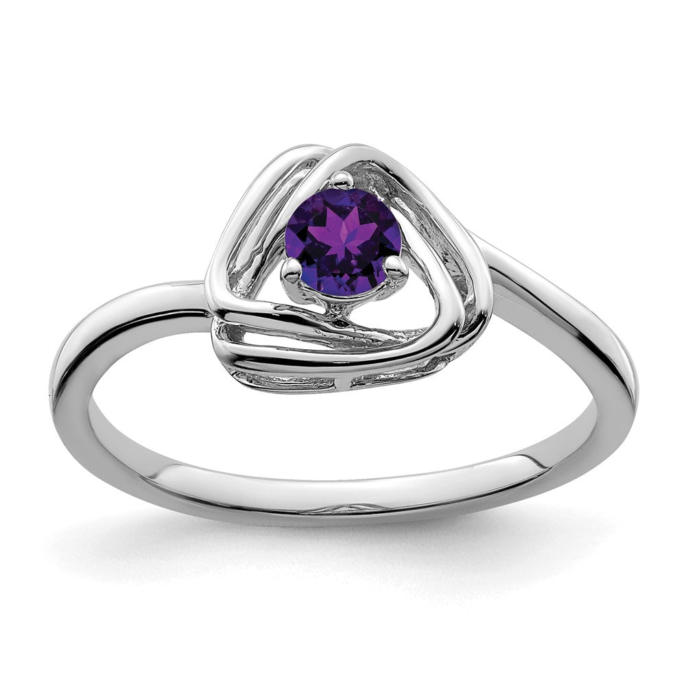 Image of ID 1 14k White Gold Amethyst Triangle Ring
