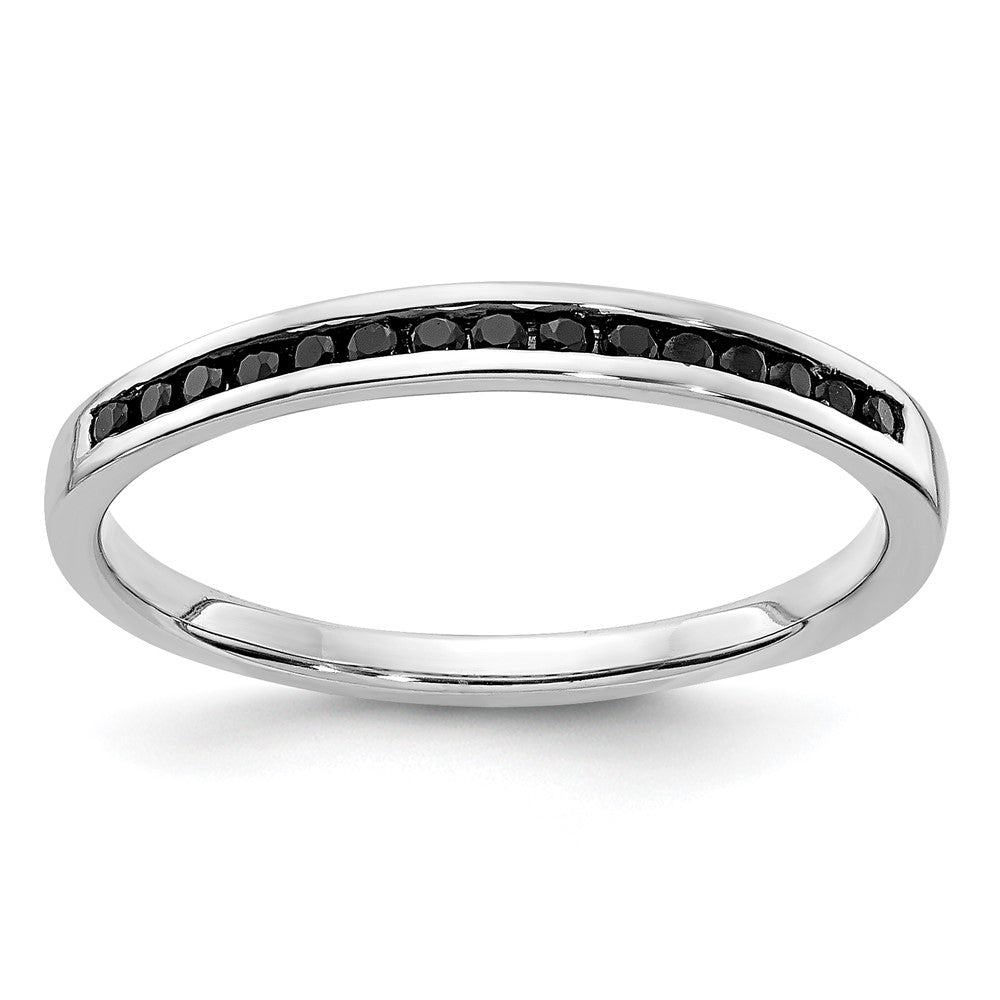 Image of ID 1 14k White Gold Black Real Diamond Channel Band