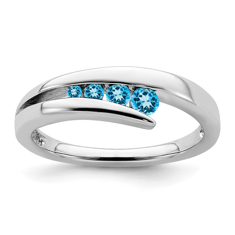 Image of ID 1 14k White Gold Blue Topaz 4-stone Ring