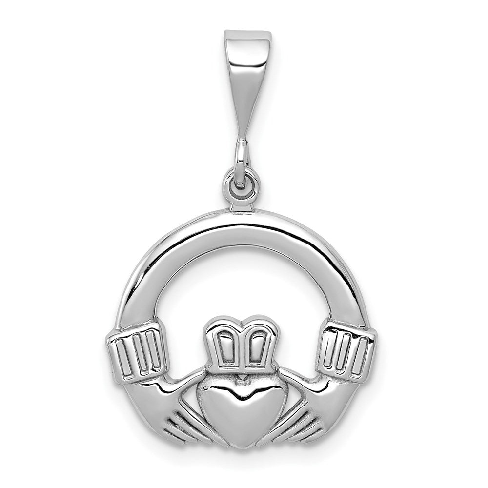 Image of ID 1 14k White Gold Claddagh Charm