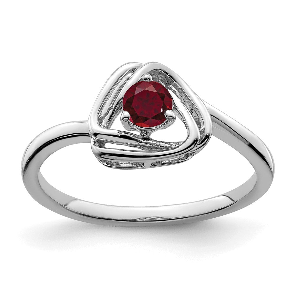 Image of ID 1 14k White Gold Created Ruby Triangle Ring