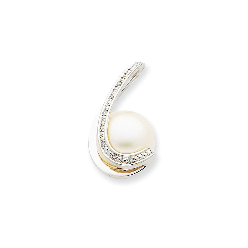 Image of ID 1 14k White Gold Diamond Pearl Pendant