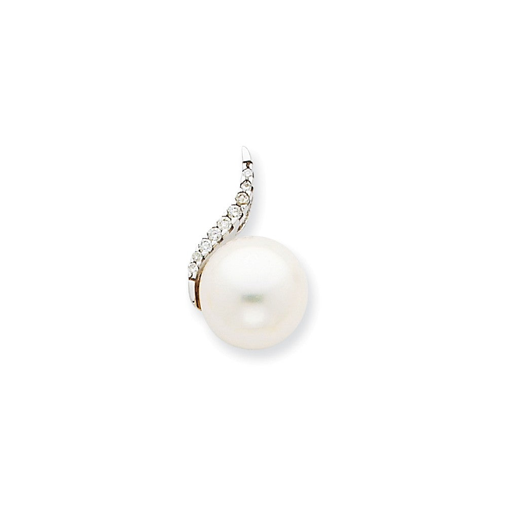 Image of ID 1 14k White Gold Diamond and Cultured Pearl Pendant