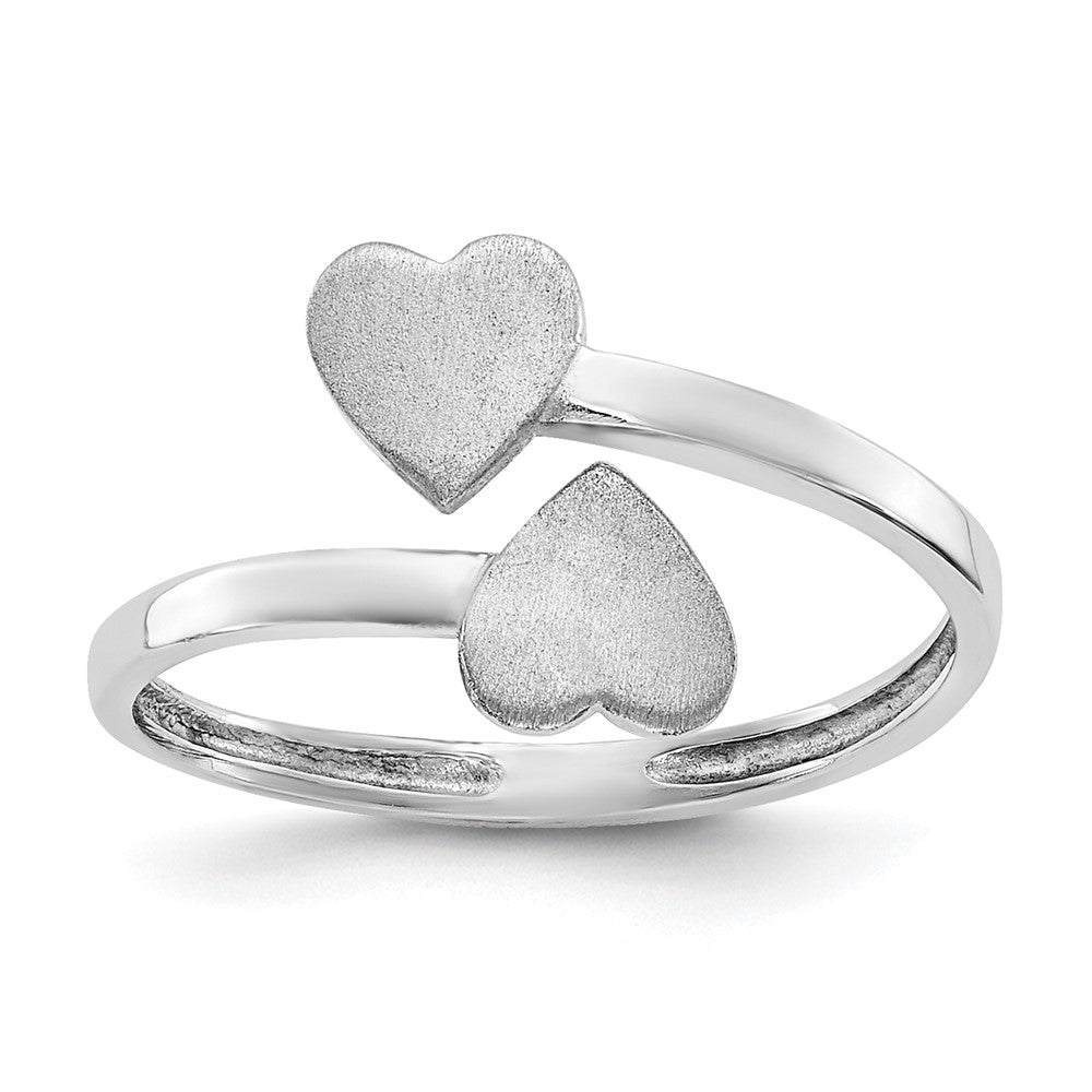 Image of ID 1 14k White Gold Double Heart Ring