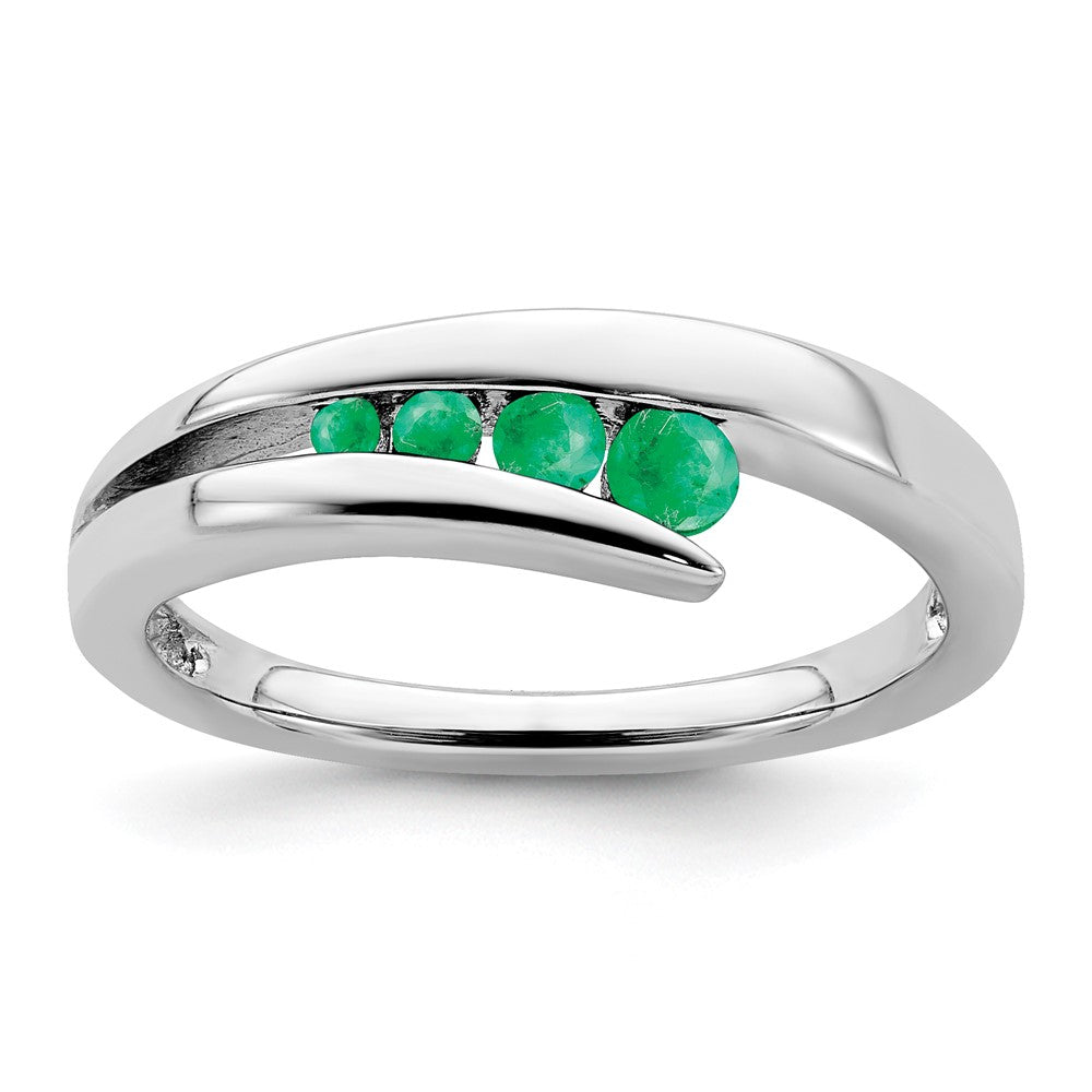 Image of ID 1 14k White Gold Emerald 4-stone Ring