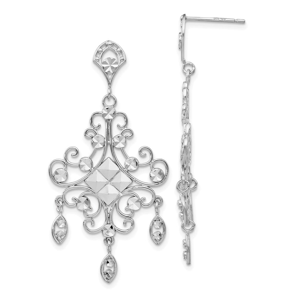 Image of ID 1 14k White Gold Filigree Chandelier Earrings