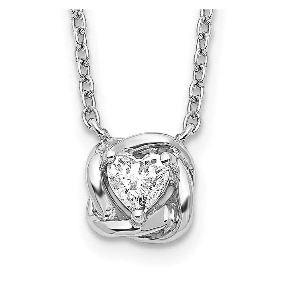 Image of ID 1 14k White Gold Heart Shaped Real Diamond Necklace