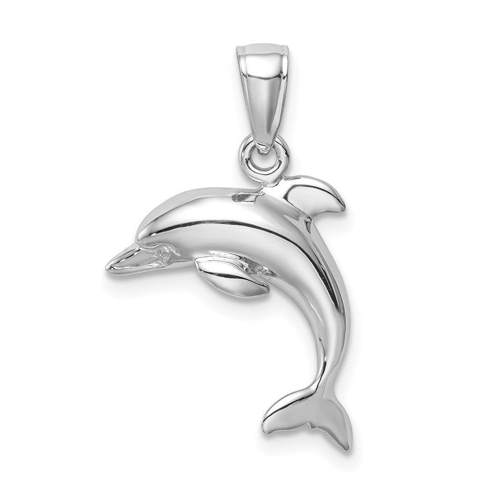 Image of ID 1 14k White Gold Jumping Dolphin Pendant