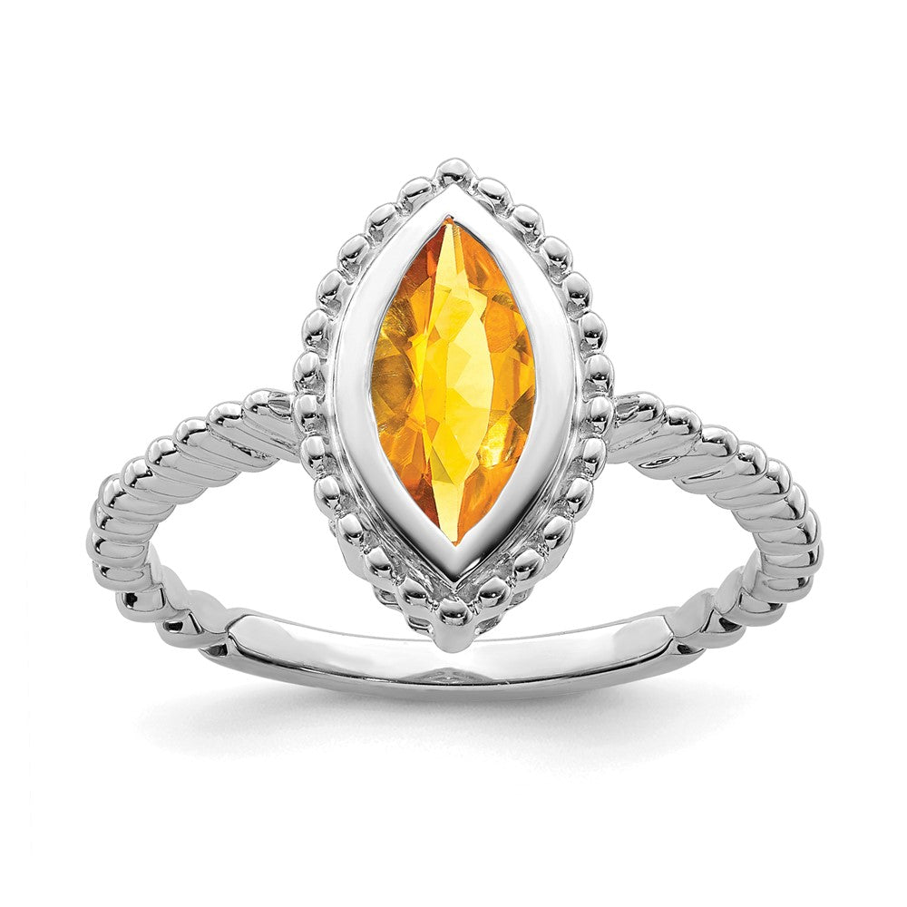 Image of ID 1 14k White Gold Marquise Citrine Ring