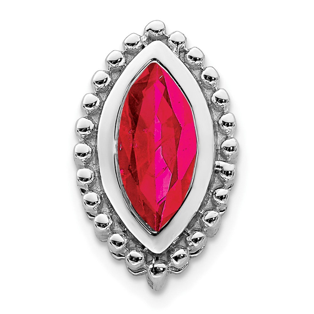 Image of ID 1 14k White Gold Marquise Ruby Chain Slide