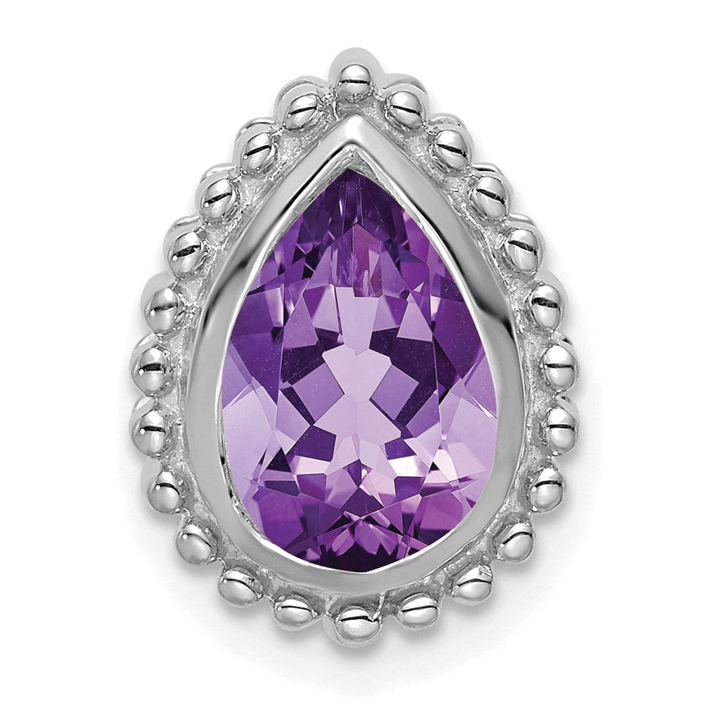 Image of ID 1 14k White Gold Pear Amethyst Chain Slide