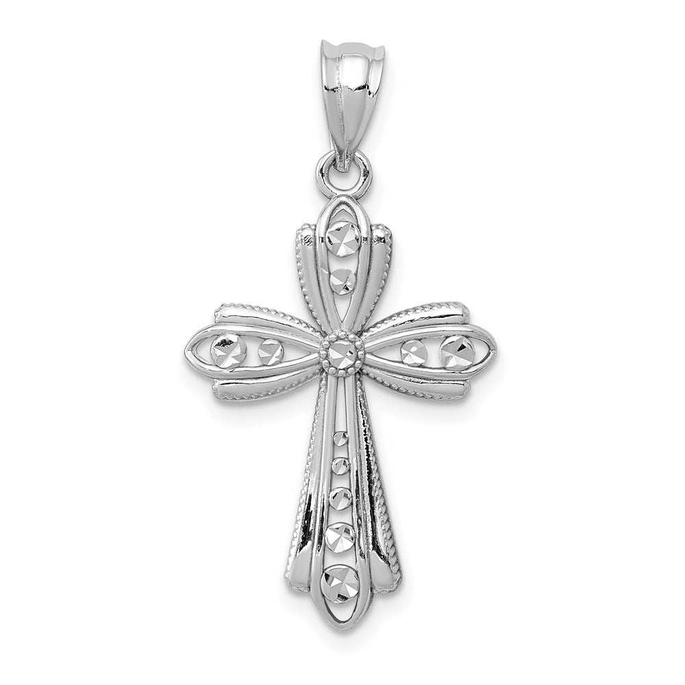 Image of ID 1 14k White Gold Polished D/C Fancy Cross Pendant