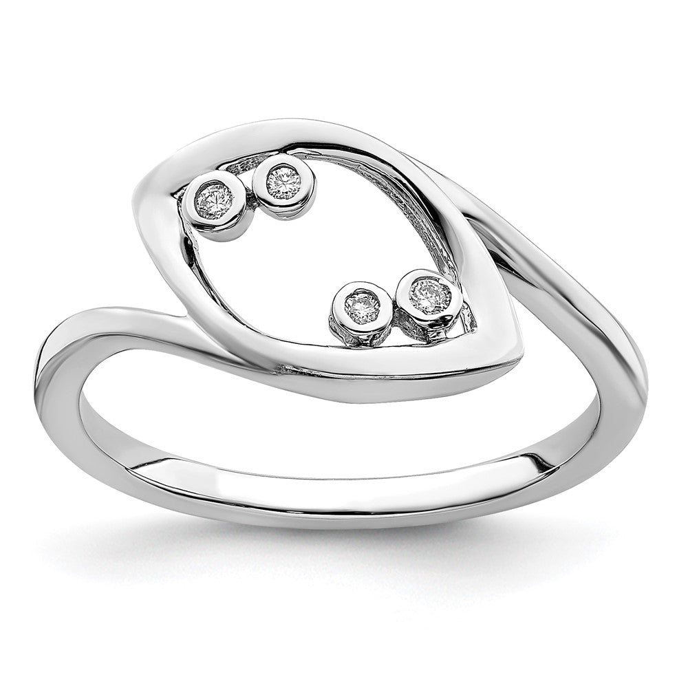 Image of ID 1 14k White Gold Polished Fancy Real Diamond Ring