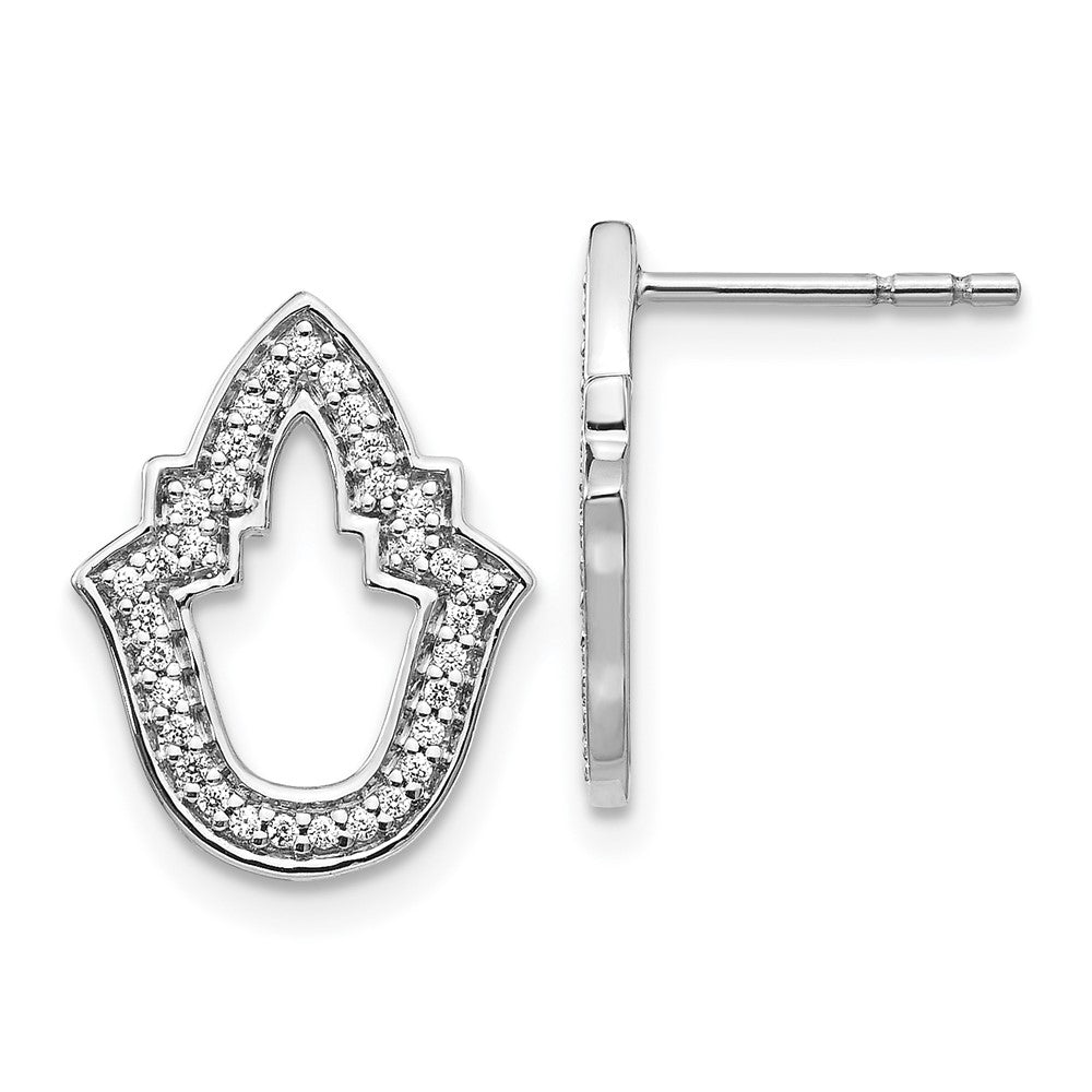 Image of ID 1 14k White Gold Real Diamond Fancy Earrings
