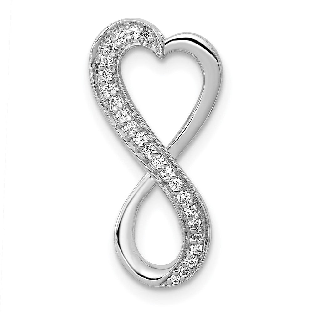 Image of ID 1 14k White Gold Real Diamond Freeform Heart Infinity Chain Slide