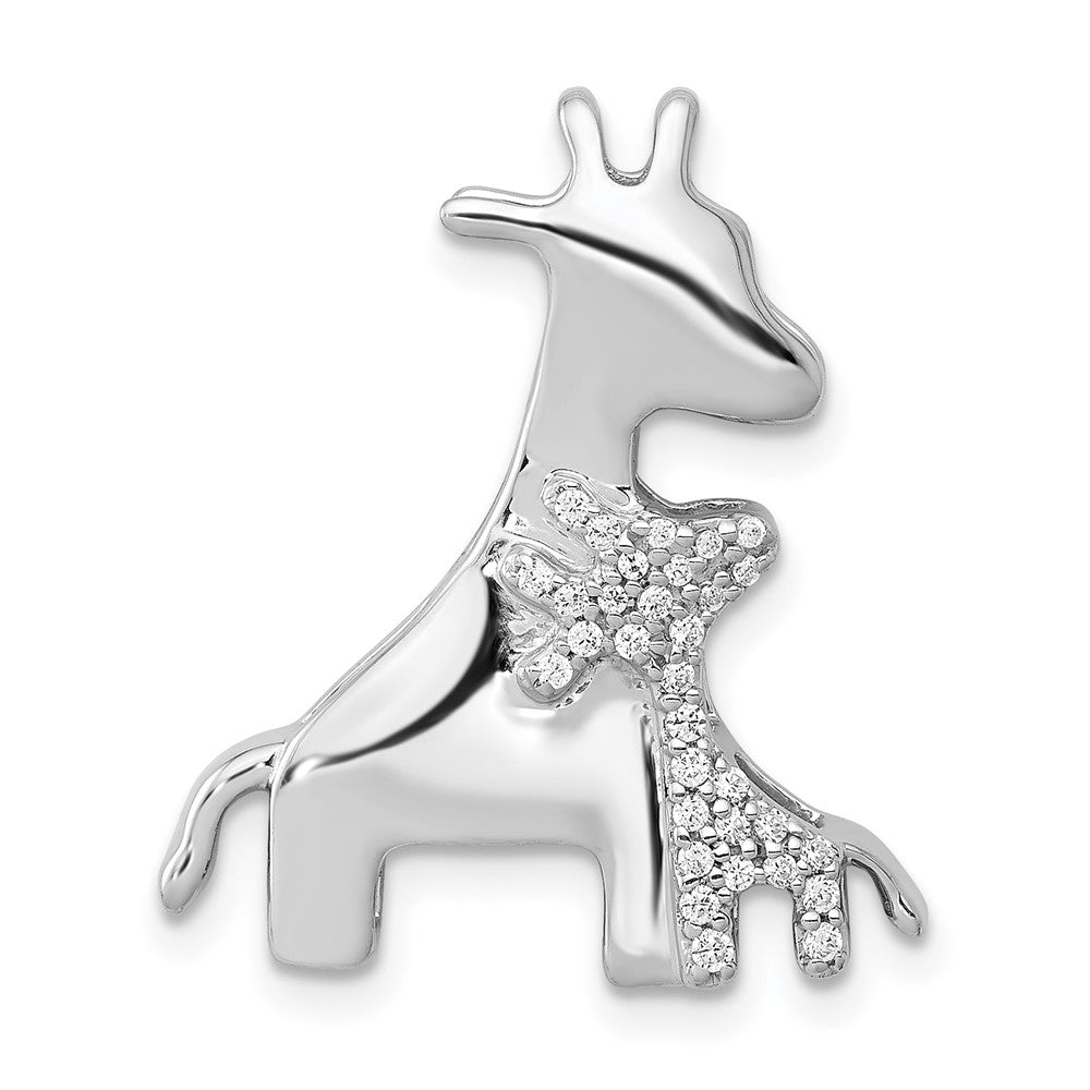 Image of ID 1 14k White Gold Real Diamond Giraffes Pendant