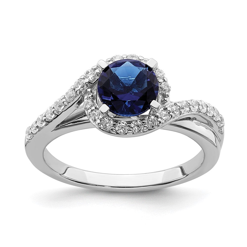 Image of ID 1 14k White Gold Real Diamond Halo Semi-mount Engagement Ring