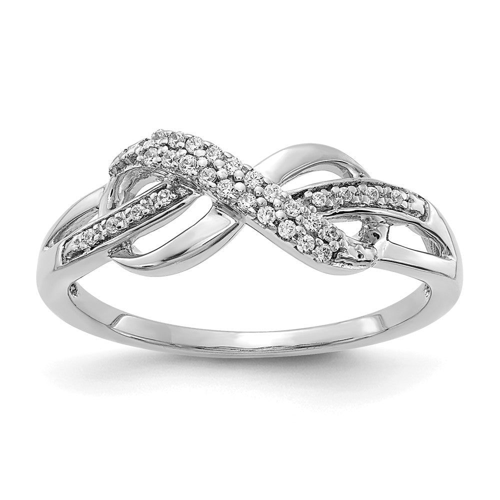 Image of ID 1 14k White Gold Real Diamond Infinity Symbol Ring