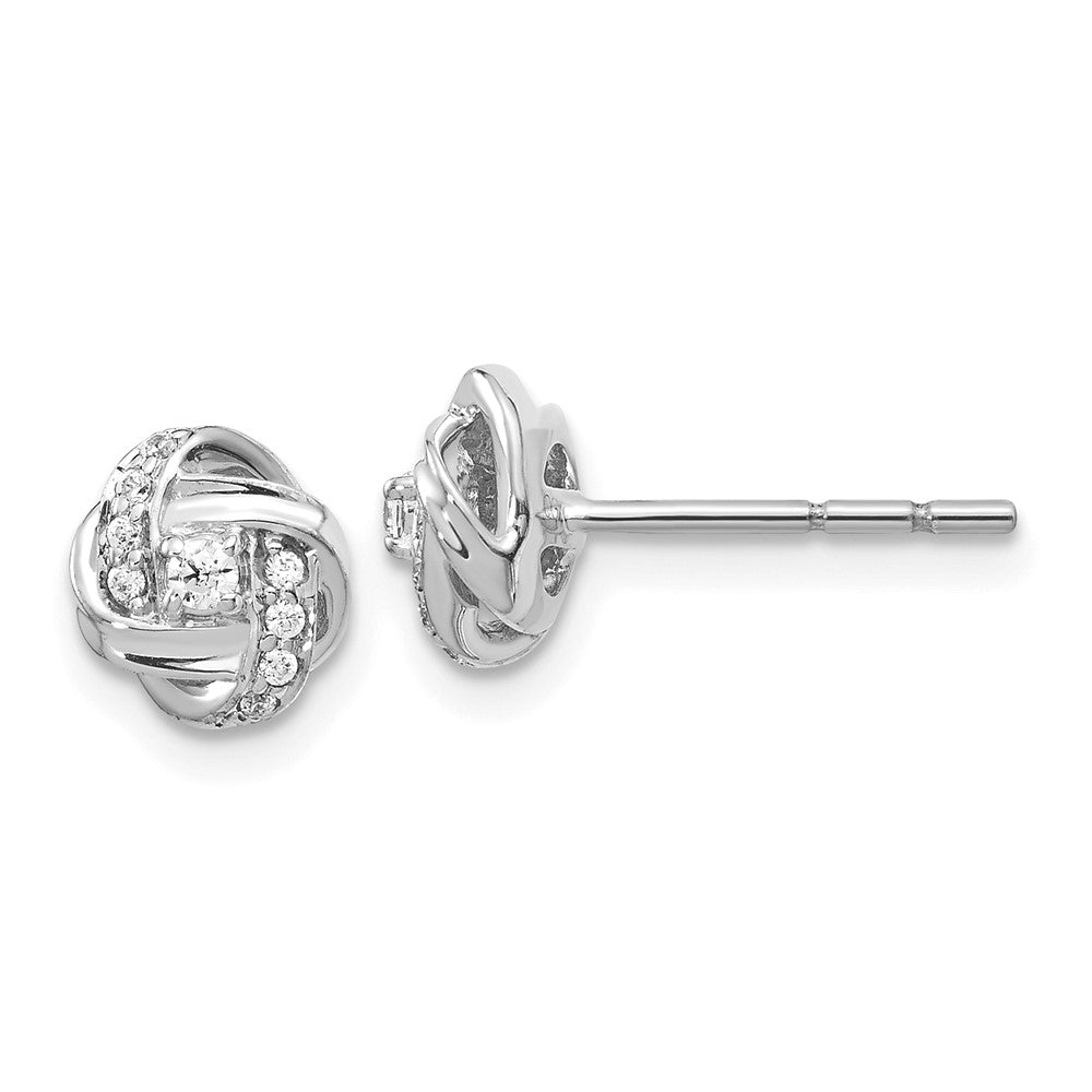 Image of ID 1 14k White Gold Real Diamond Knot Post Earrings