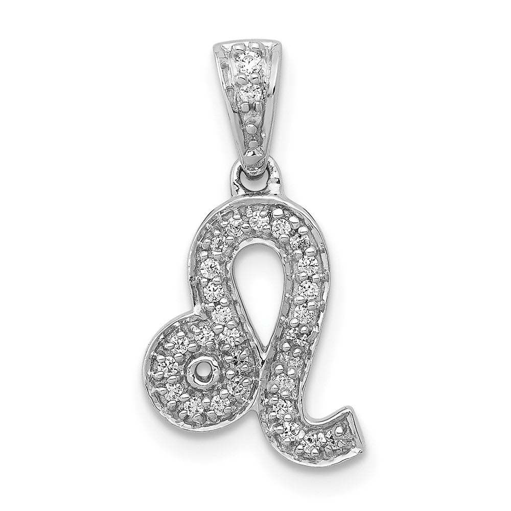 Image of ID 1 14k White Gold Real Diamond Leo Pendant