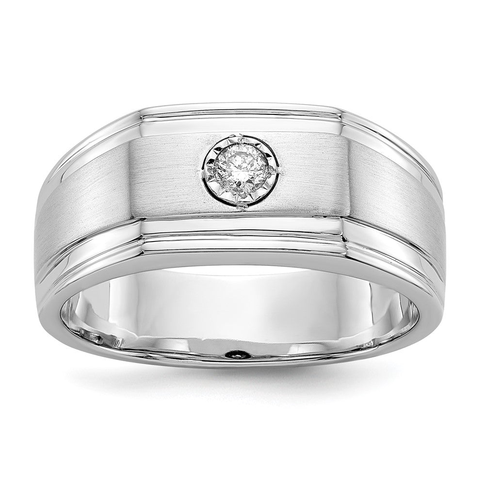 Image of ID 1 14k White Gold Real Diamond Men's Ring