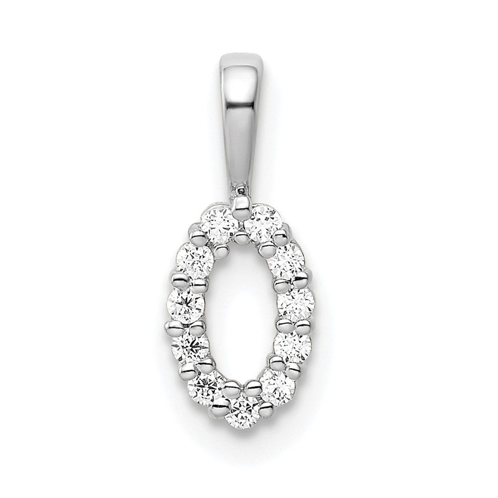 Image of ID 1 14k White Gold Real Diamond Number 0 Pendant