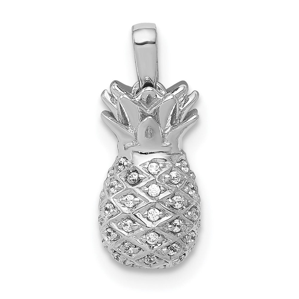 Image of ID 1 14k White Gold Real Diamond Pineapple Pendant