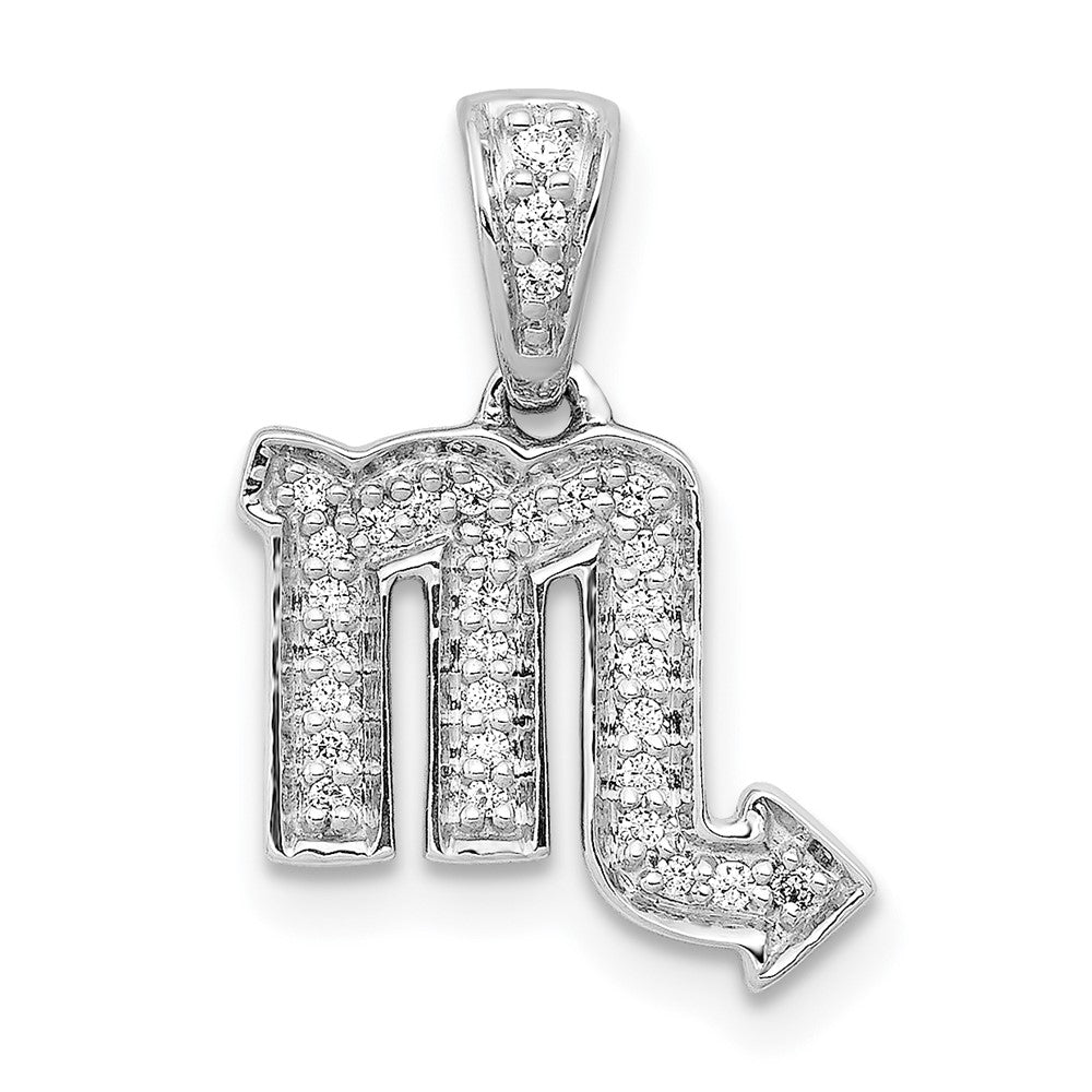 Image of ID 1 14k White Gold Real Diamond Scorpio Pendant
