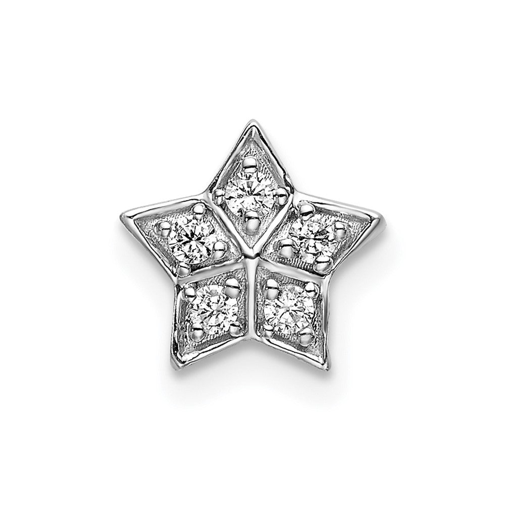 Image of ID 1 14k White Gold Real Diamond Star Chain Slide Pendant